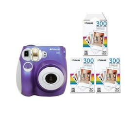 Моментальный фотоаппарат Polaroid 300, PIC300 фиолетовый + 3 картриджа по 20 карточек